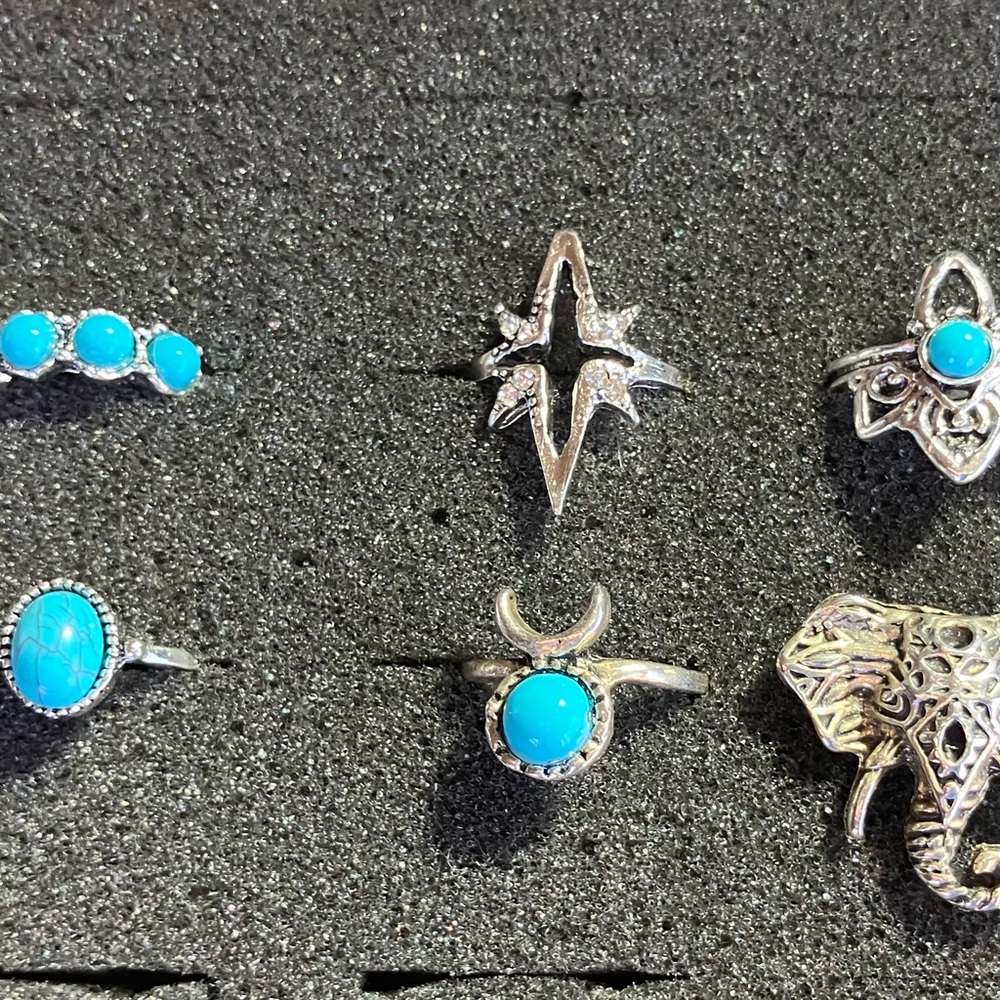 Bundle of 6 Costume Jewelry Rings Size 4